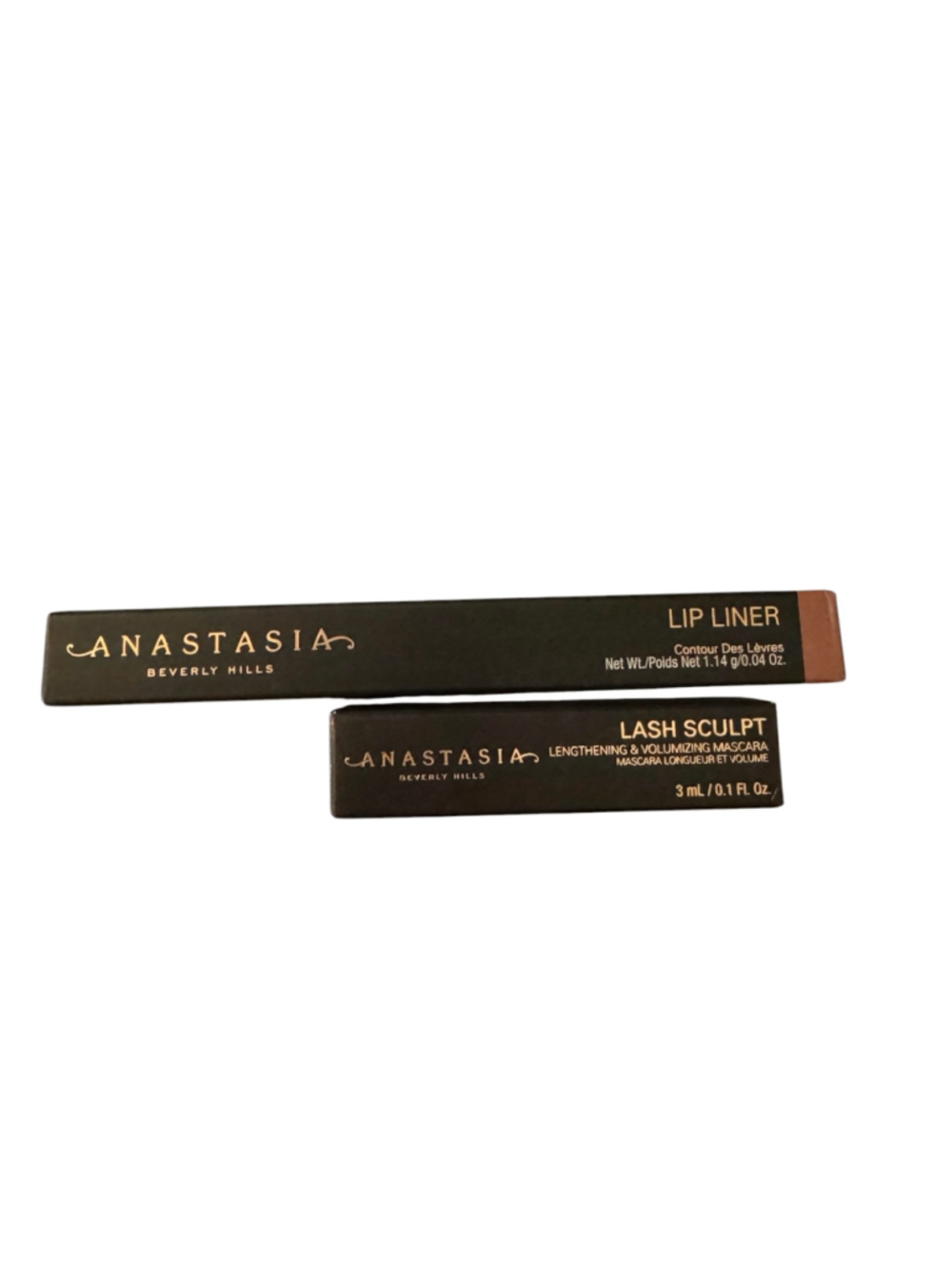 Anastasia Beverly Hills Lip Liner, Muted Mauve and Mini Mascara, New Mini Sized